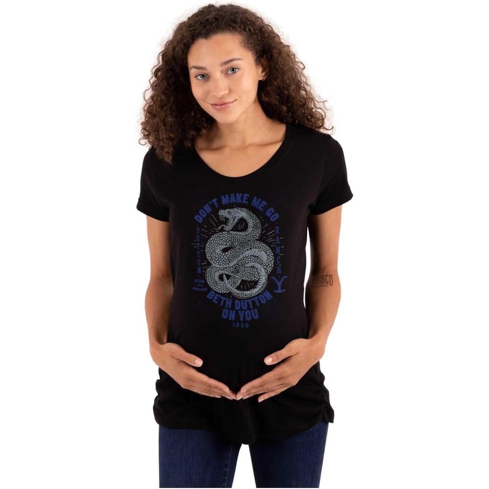 imageWomens Maternity Yellowstone Snake Beth Dutton On You T Shirt TeeBlack