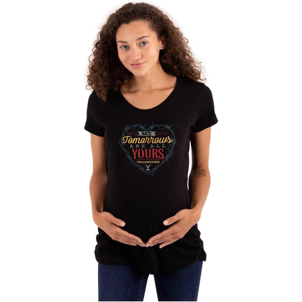 imageWomens Maternity Yellowstone Tomorrows are All Yours T Shirt TeeBlack
