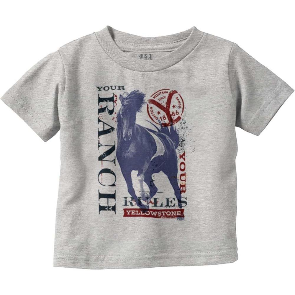 imageY Yellowstone Your Ranch Your Rules Toddler Boy Girl T ShirtHeather
