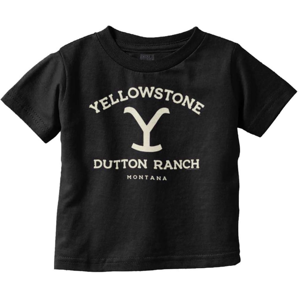 imageYellowstone Dutton Ranch Montana Toddler Boy Girl T ShirtBlack