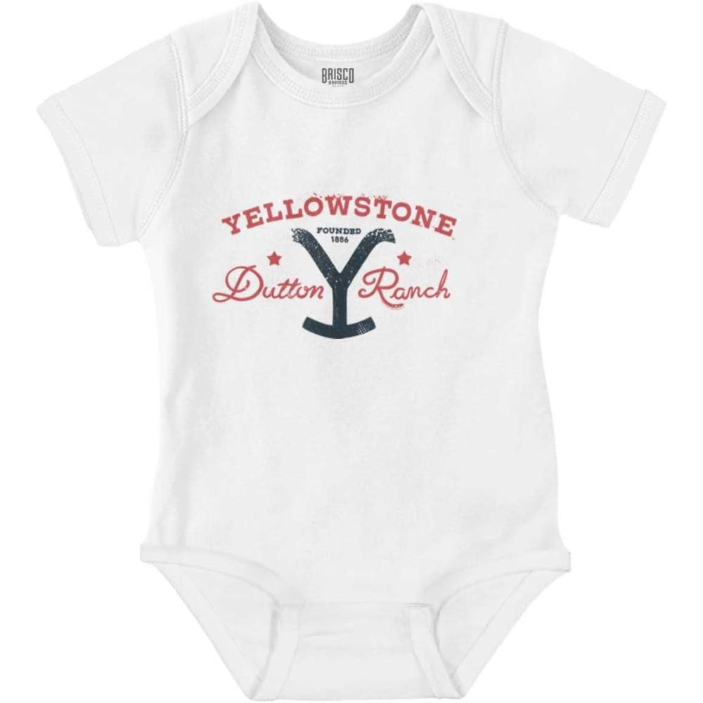 imageYellowstone Dutton Ranch Y Brand Logo Baby Romper Boys or GirlsWhite
