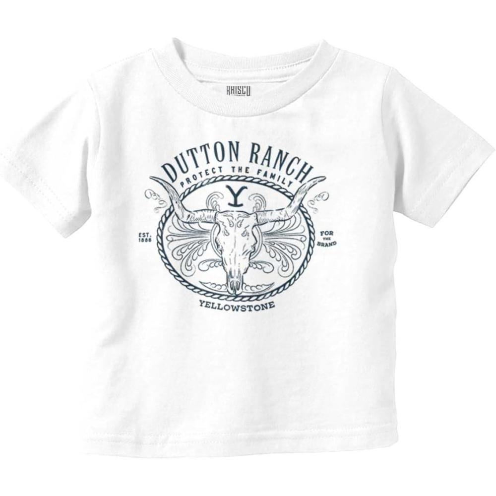 imageYellowstone Dutton Ranch Y Bull Toddler Boy Girl T ShirtWhite