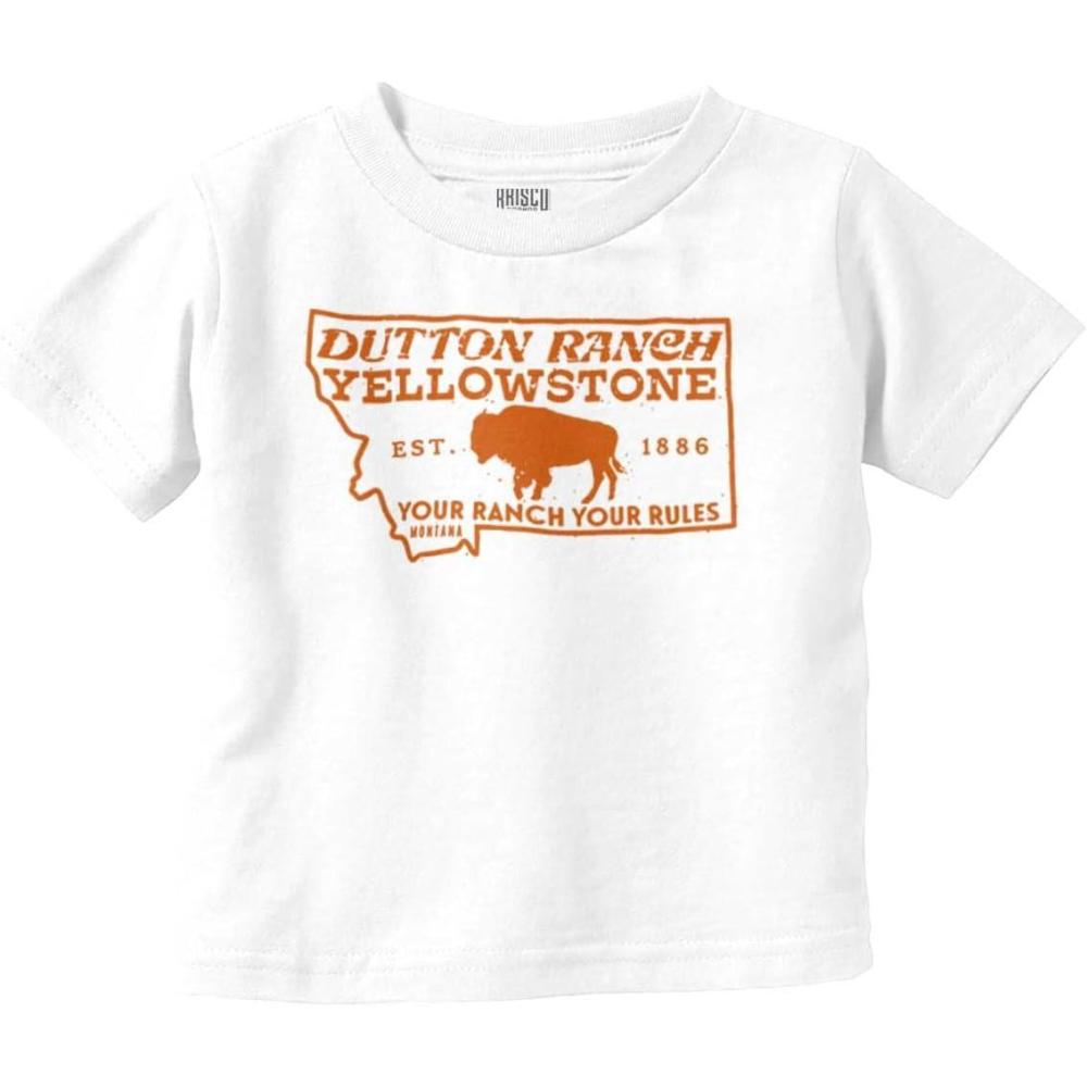 imageYellowstone Montana State Ranch Toddler Boy Girl T ShirtWhite