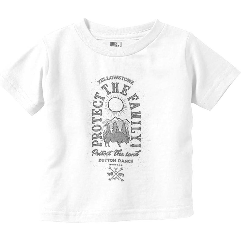 imageYellowstone Protect The Land Buffalo Toddler Boy Girl T ShirtWhite