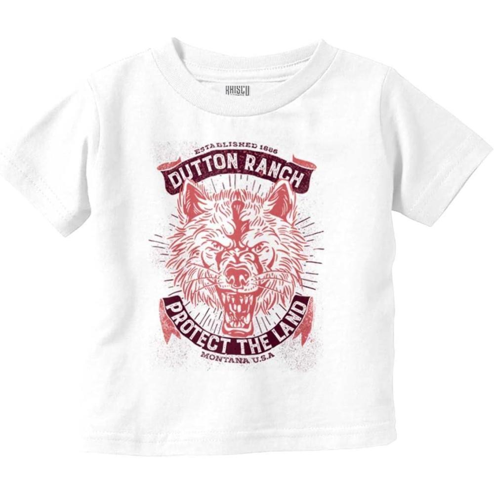 imageYellowstone Protect The Land Wolf Toddler Boy Girl T ShirtWhite