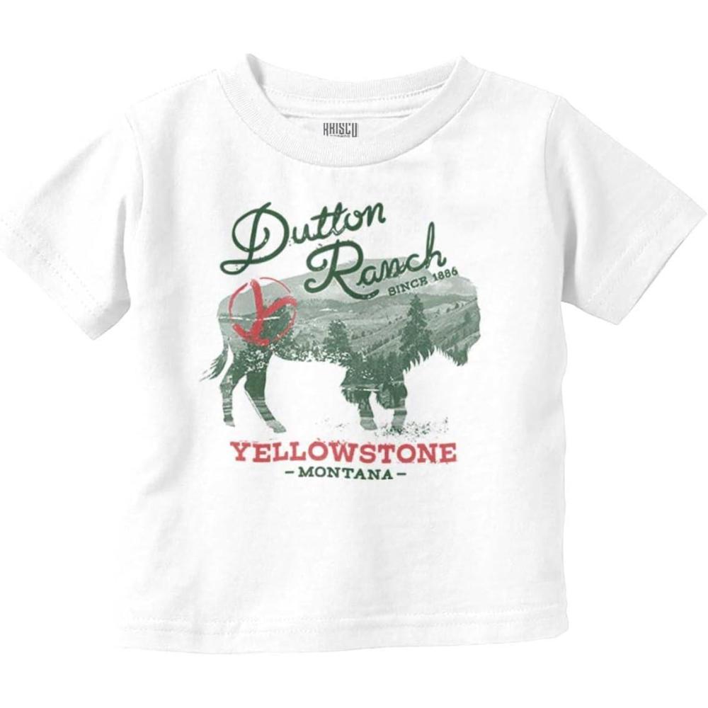 imageYellowstone Ranch Montana Buffalo Toddler Boy Girl T ShirtWhite