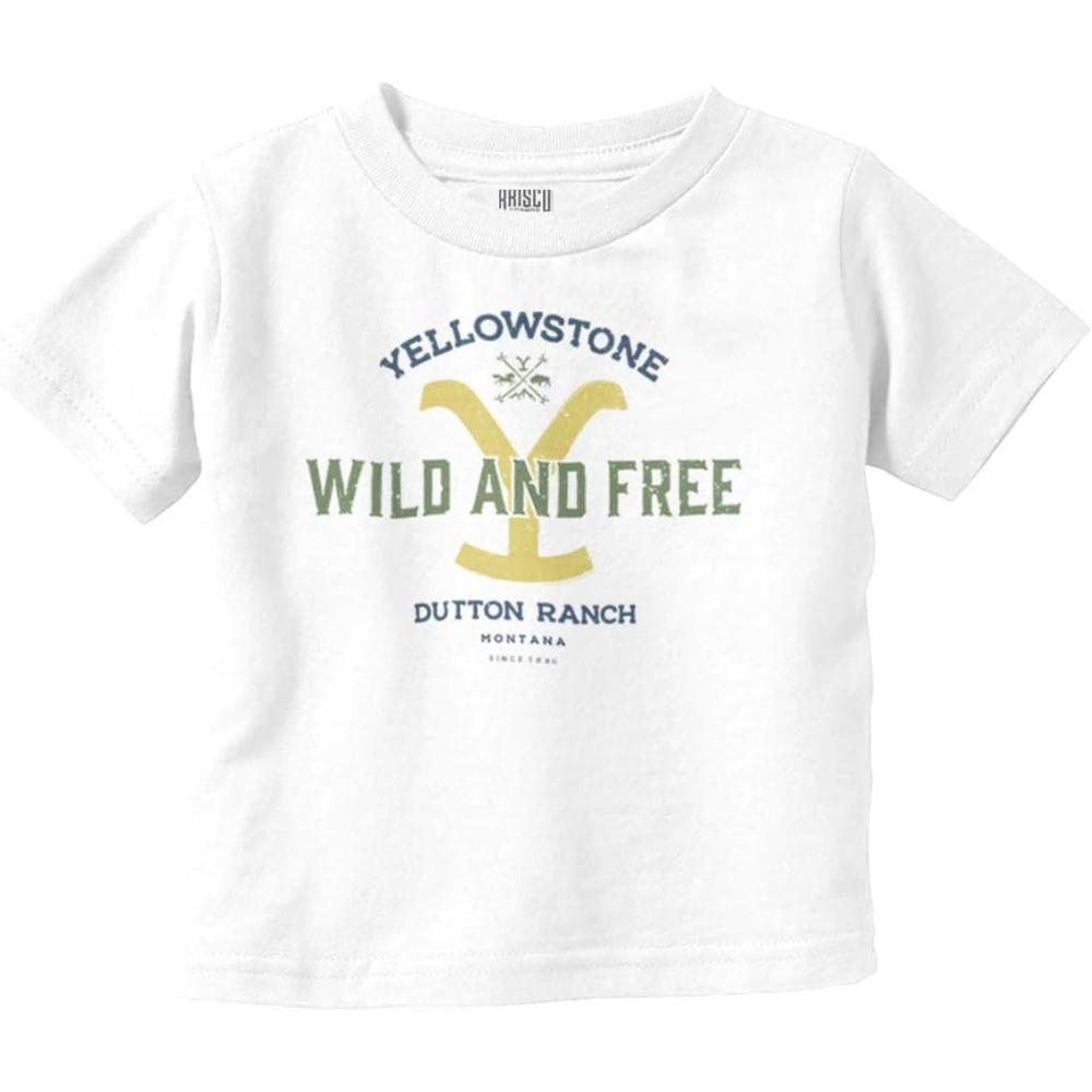 imageYellowstone Ranch Y Wild and Free Toddler Boy Girl T ShirtWhite