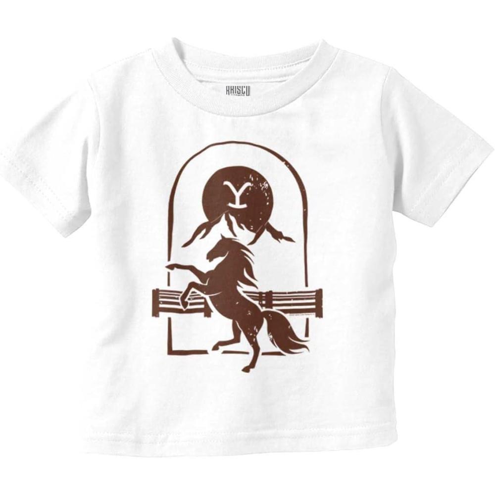 imageYellowstone Y Dutton Ranch Horse Toddler Boy Girl T ShirtWhite