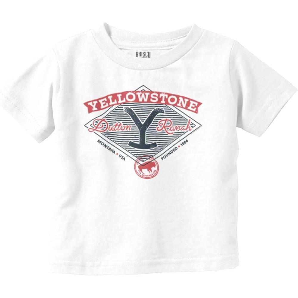 imageYellowstone Y Dutton Ranch Logo Toddler Boy Girl T ShirtWhite