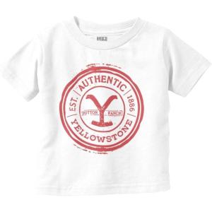 Authentic Yellowstone Ranch Stamp Toddler Boy Girl T Shirt(White)