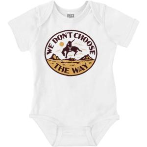 Brisco Brands Cowboy We Don’t Choose The Way Baby Romper Boys or Girls(White)