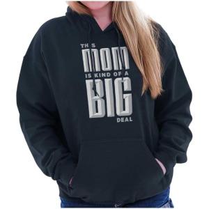 Brisco Brands This Mom is Kind of a Big Deal Hoodie Sweatshirt Women(Navy)