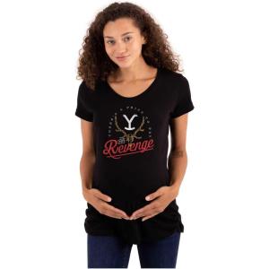 Brisco Brands Womens Maternity Yellowstone Price to Pay for Revenge T Shirt Tee(Black)