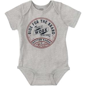 Brisco Brands Y Yellowstone Ranch Work To Be Done Baby Romper Boys or Girls(Heather)