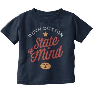 Brisco Brands Yellowstone Beth Dutton State of Mind Toddler Boy Girl T Shirt(Navy)