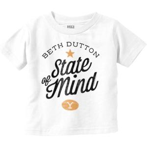 Brisco Brands Yellowstone Beth Dutton State of Mind Toddler Boy Girl T Shirt(White)