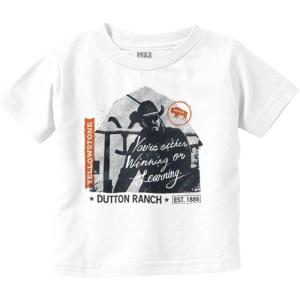 Brisco Brands Yellowstone Cowboy Winning or Losing Toddler Boy Girl T Shirt(White)