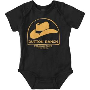 Brisco Brands Yellowstone Dutton Ranch Cowboy Hat Baby Romper Boys or Girls(Black)