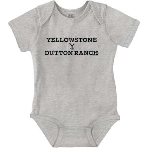 Brisco Brands Yellowstone Dutton Ranch Show Logo Baby Romper Boys or Girls(Heather)