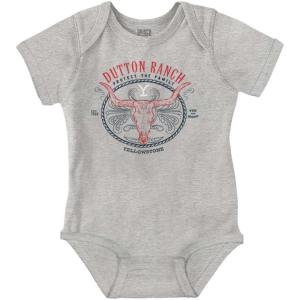 Brisco Brands Yellowstone Dutton Ranch Y Bull Baby Romper Boys or Girls(Heather)