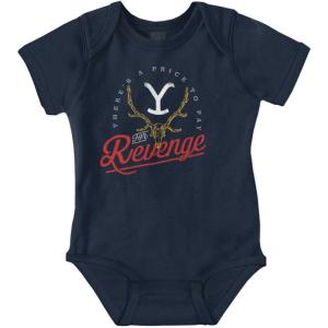 Brisco Brands Yellowstone Price to Pay For Revenge Baby Romper Boys or Girls(Navy)