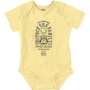 Brisco Brands Yellowstone Protect the Family Barn Baby Romper Boys or Girls(Banana)