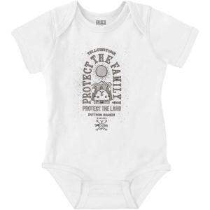 Brisco Brands Yellowstone Protect the Family Barn Baby Romper Boys or Girls(White)