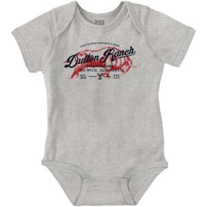 Brisco Brands Yellowstone Ranch So Wild So Angry Baby Romper Boys or Girls(Heather)