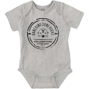 Brisco Brands Yellowstone Ranching Done Right Baby Romper Boys or Girls(Heather)