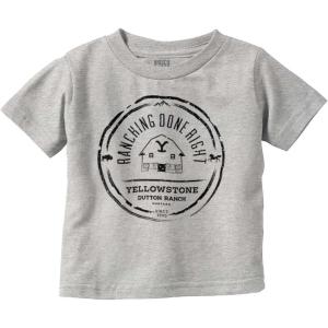 Brisco Brands Yellowstone Ranching Done Right Toddler Boy Girl T Shirt(Heather)