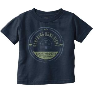 Brisco Brands Yellowstone Ranching Done Right Toddler Boy Girl T Shirt(Navy)