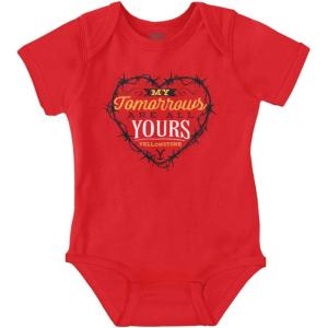Brisco Brands Yellowstone Tomorrows Are All Yours Baby Romper Boys or Girls(Red)