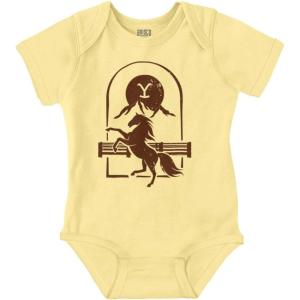 Brisco Brands Yellowstone Y Dutton Ranch Horse Baby Romper Boys or Girls(Banana)
