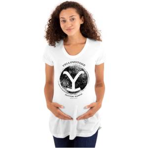 Womens Maternity Yellowstone Ranch Cattle Brand T Shirt Tee