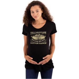 Womens Maternity Yellowstone Your Ranch Your Rules T Shirt Tee(Black)