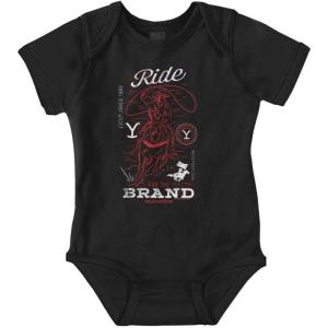 Yellowstone Cowboy Ride For The Brand Baby Romper Boys or Girls(Black)