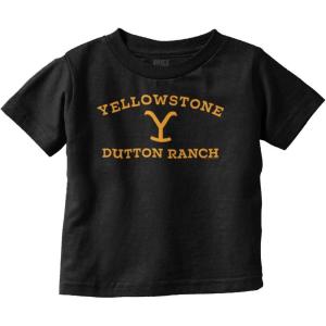 Yellowstone Dutton Ranch Arched Logo Toddler Boy Girl T Shirt(Black)
