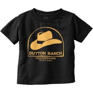 Yellowstone Dutton Ranch Cowboy Hat Toddler Boy Girl T Shirt(Black)