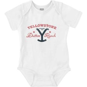 Yellowstone Dutton Ranch Y Brand Logo Baby Romper Boys or Girls(White)