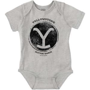 Yellowstone Ranch Cattle Brand Baby Romper Boys or Girls(Heather)