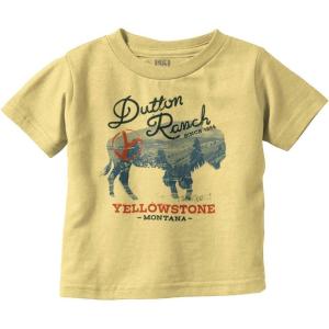 Yellowstone Ranch Montana Buffalo Toddler Boy Girl T Shirt(Butter)