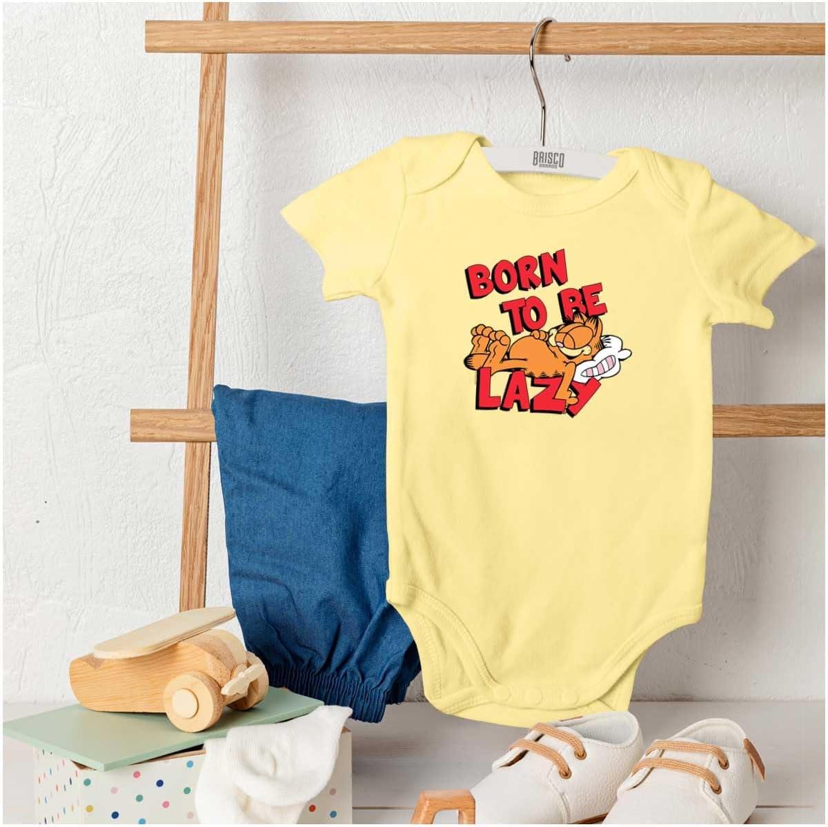 imageBrisco Brands Funny Garfield Cartoon Born Lazy Baby Romper Boys or GirlsBanana