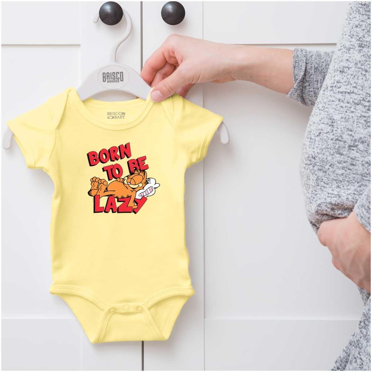 imageBrisco Brands Funny Garfield Cartoon Born Lazy Baby Romper Boys or GirlsBanana