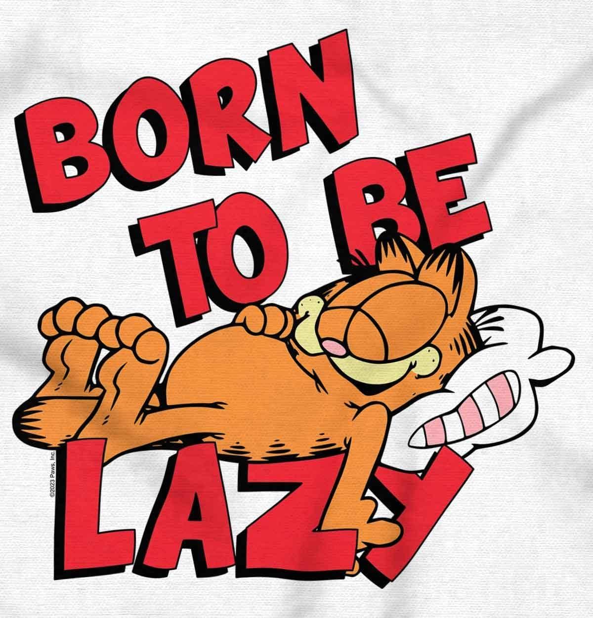 imageBrisco Brands Funny Garfield Cartoon Born Lazy Baby Romper Boys or GirlsWhite
