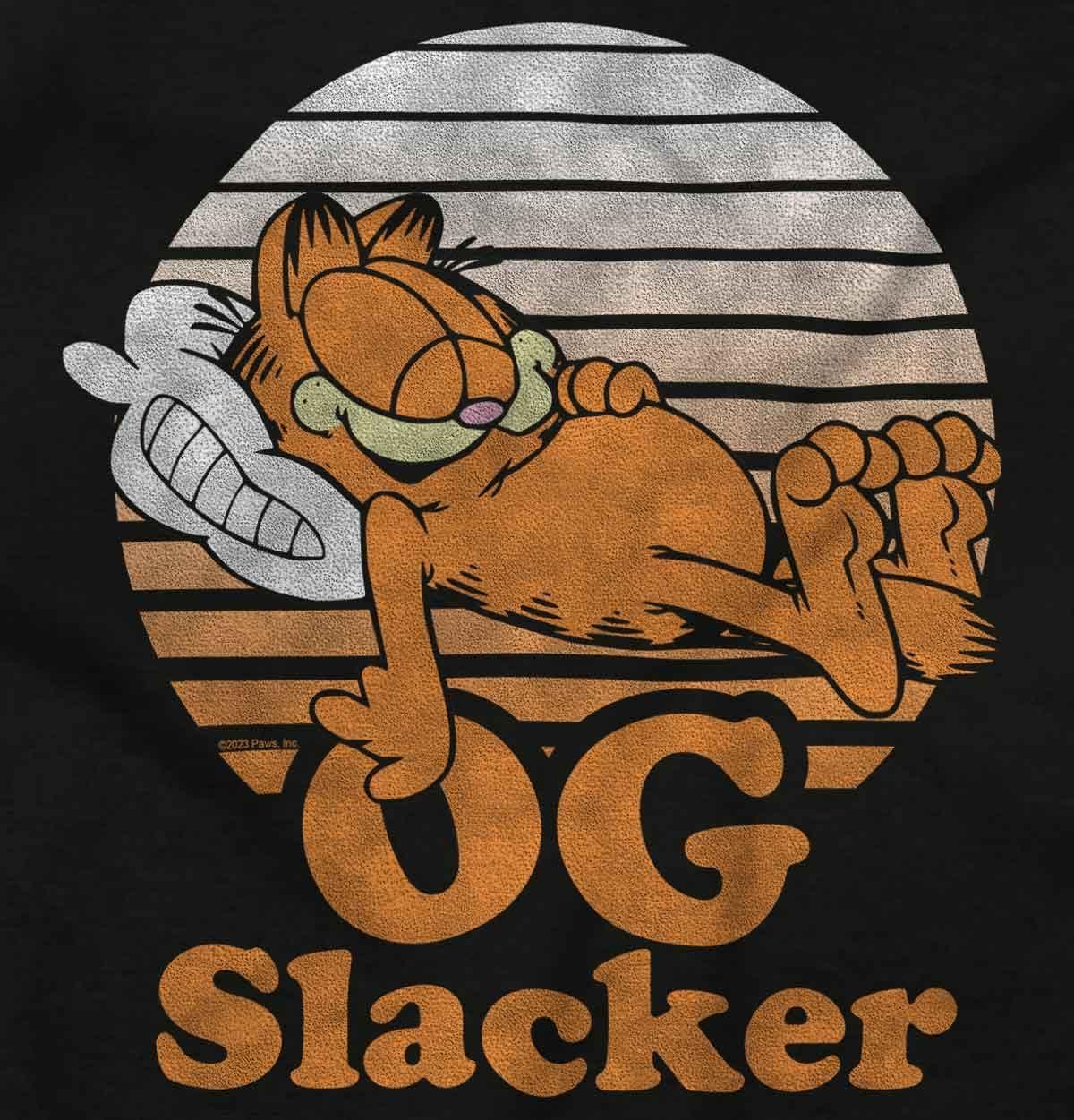 imageBrisco Brands Funny Garfield Cartoon OG Slacker Baby Romper Boys or GirlsBlack