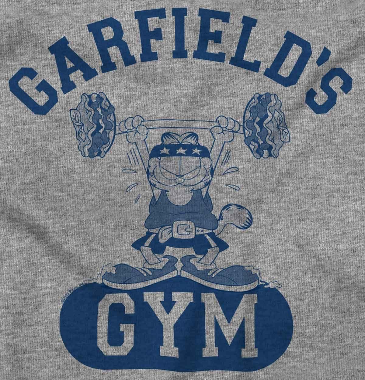 imageBrisco Brands Funny Retro Cartoon Garfields Gym Baby Romper Boys or GirlsHeather