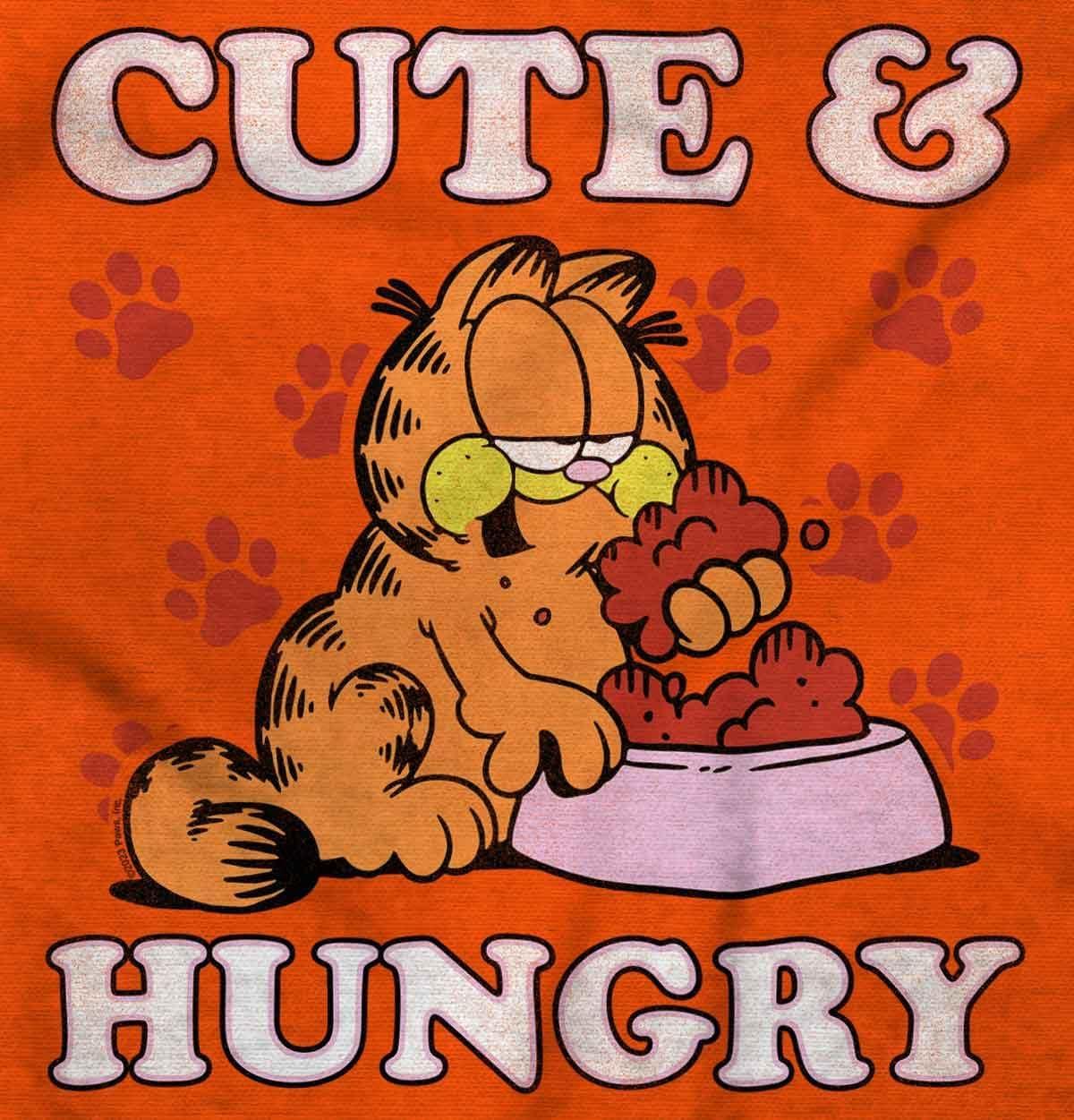 imageBrisco Brands Garfield Cartoon Cute and Hungry Baby Bodysuit Jumper GirlsOrange