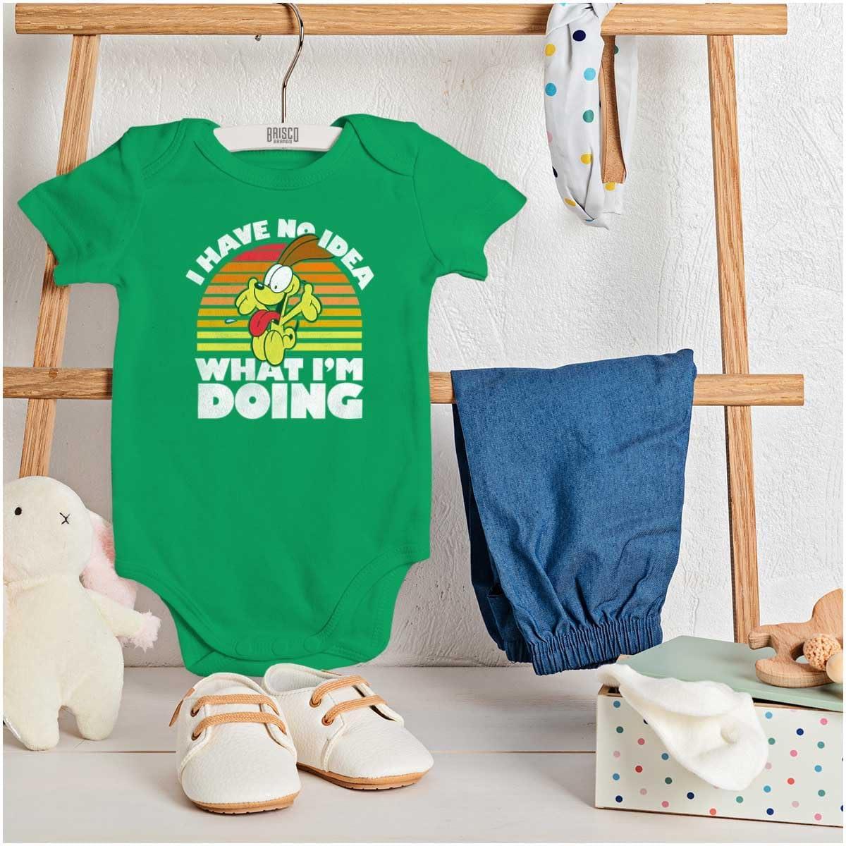 imageBrisco Brands Odie I Have No Idea What Im Doing Baby Romper Boys or Girls