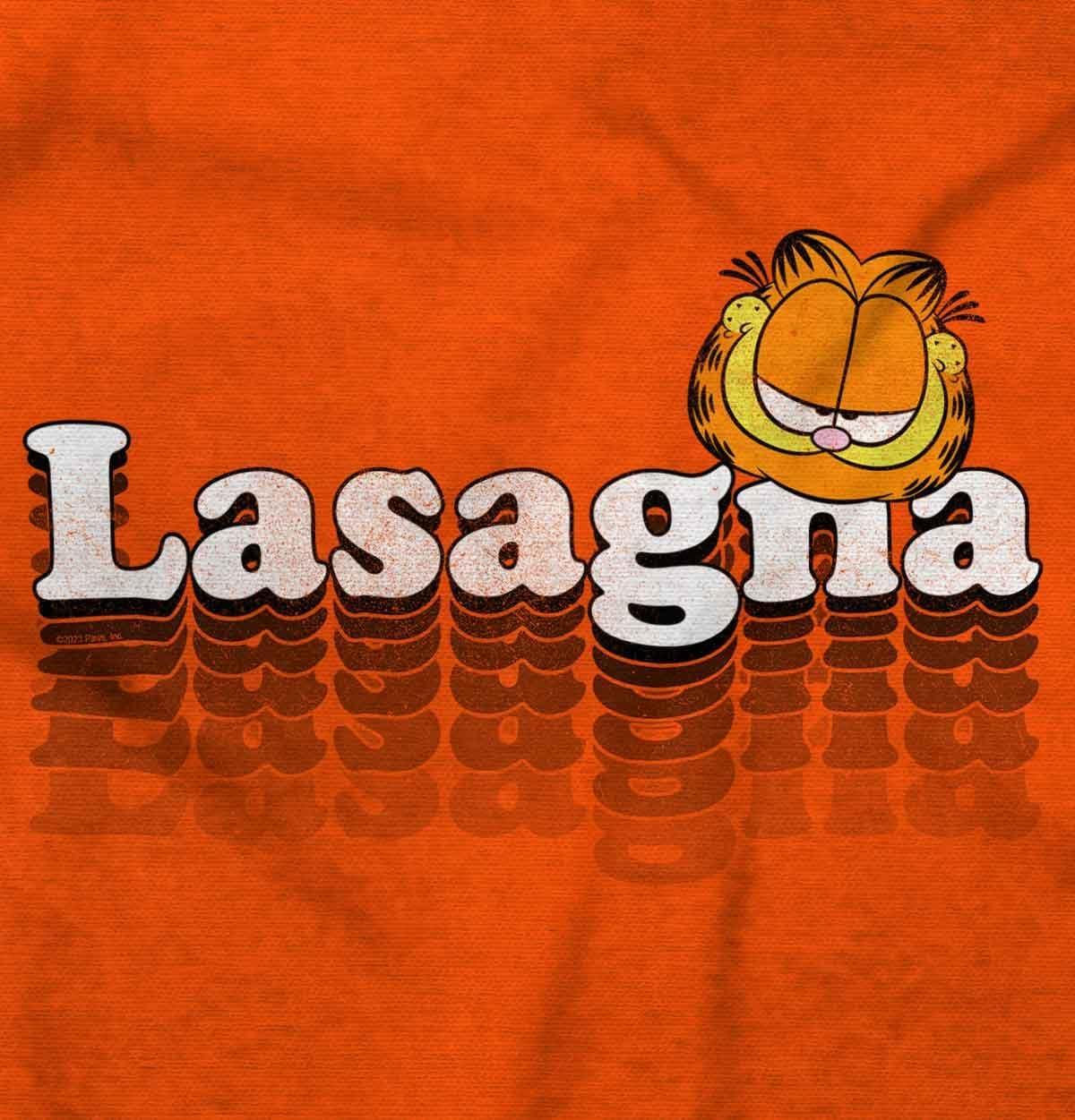 imageBrisco Brands Retro Garfield Cartoon Lasagna Baby Romper Boys or GirlsOrange