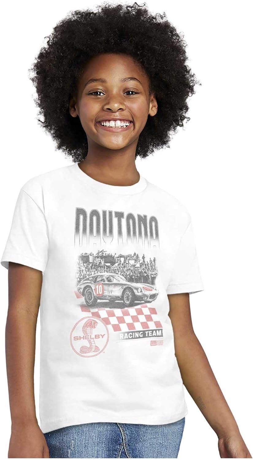 imageBrisco Brands Shelby Motors Daytona Racing Team Crewneck T Shirts Boy GirlWhite